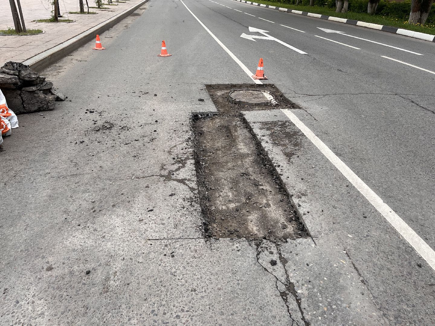 Шаховская, ямочный ремонт, асфальт