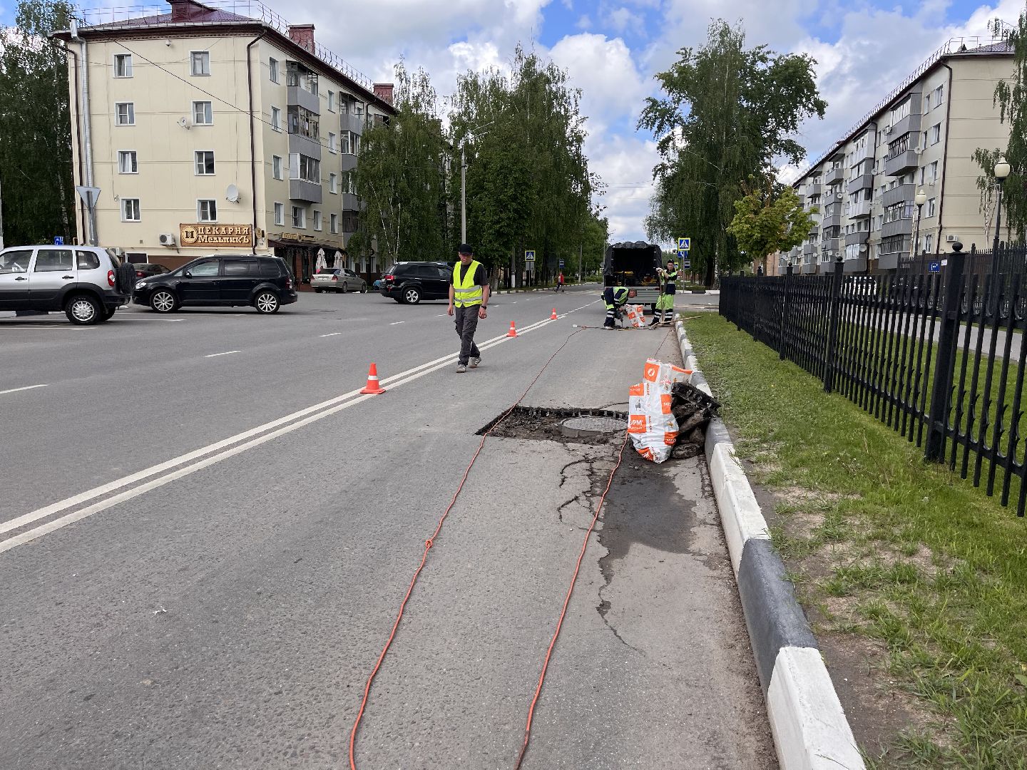 Шаховская, ямочный ремонт, асфальт