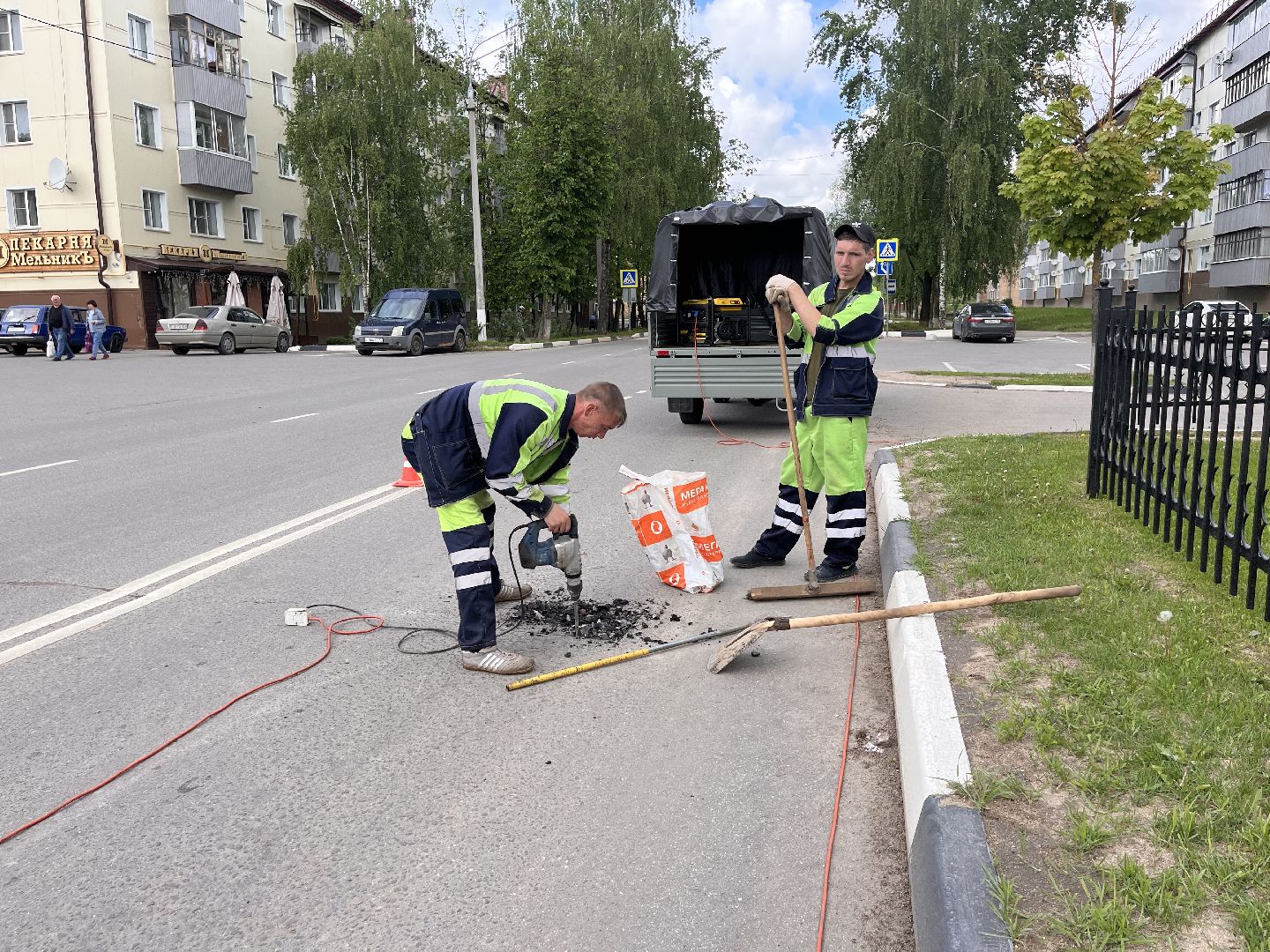 Шаховская, ямочный ремонт, асфальт