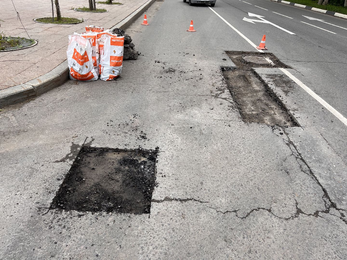 Шаховская, ямочный ремонт, асфальт