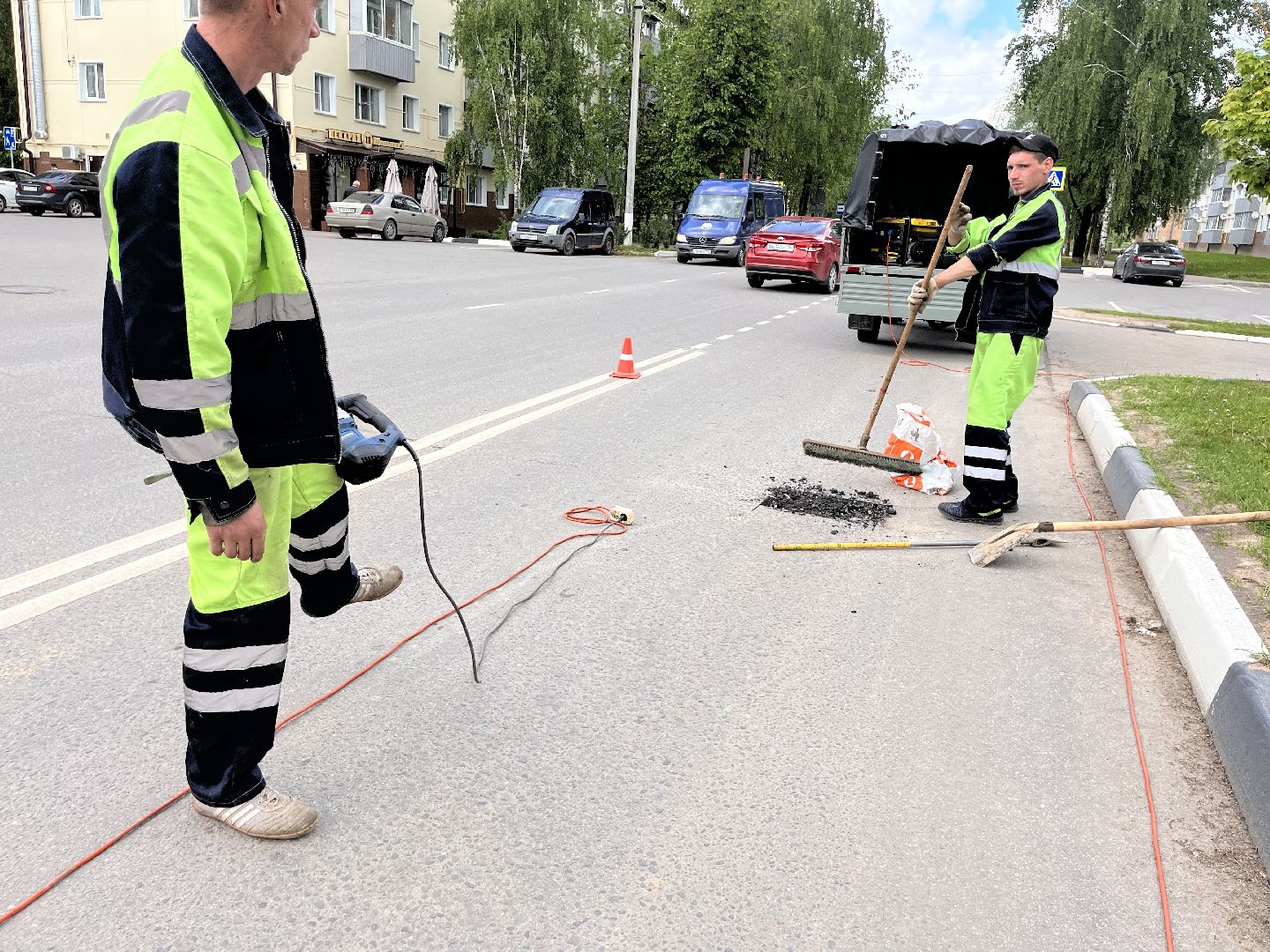 Шаховская, ямочный ремонт, асфальт