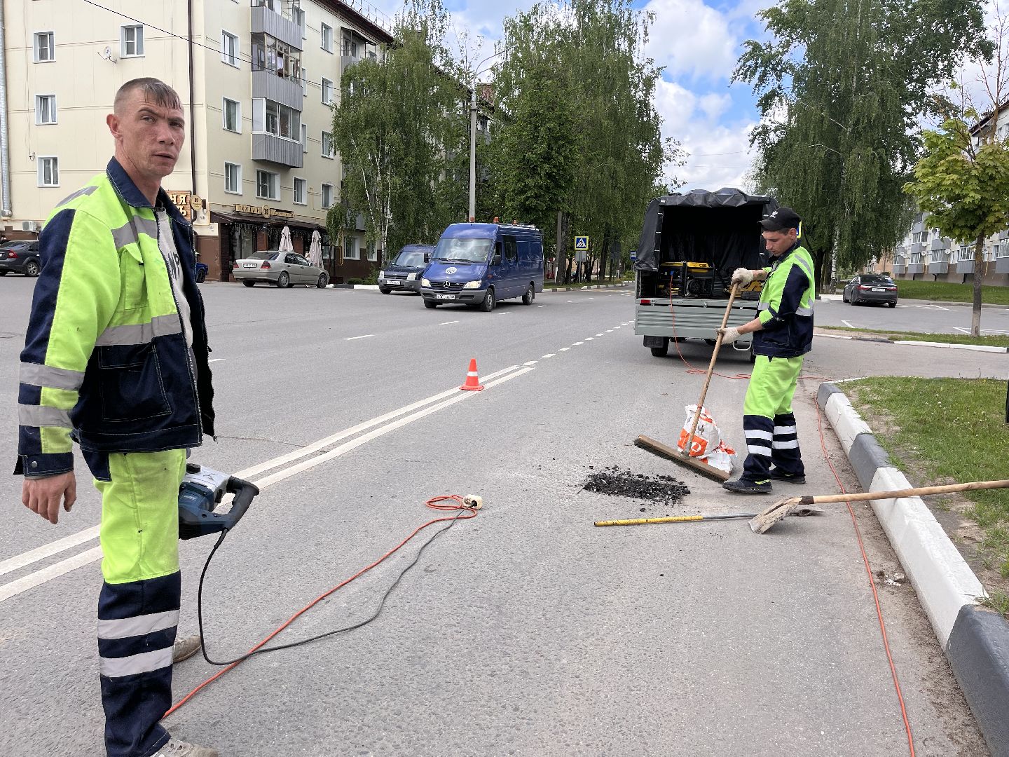 Шаховская, ямочный ремонт, асфальт