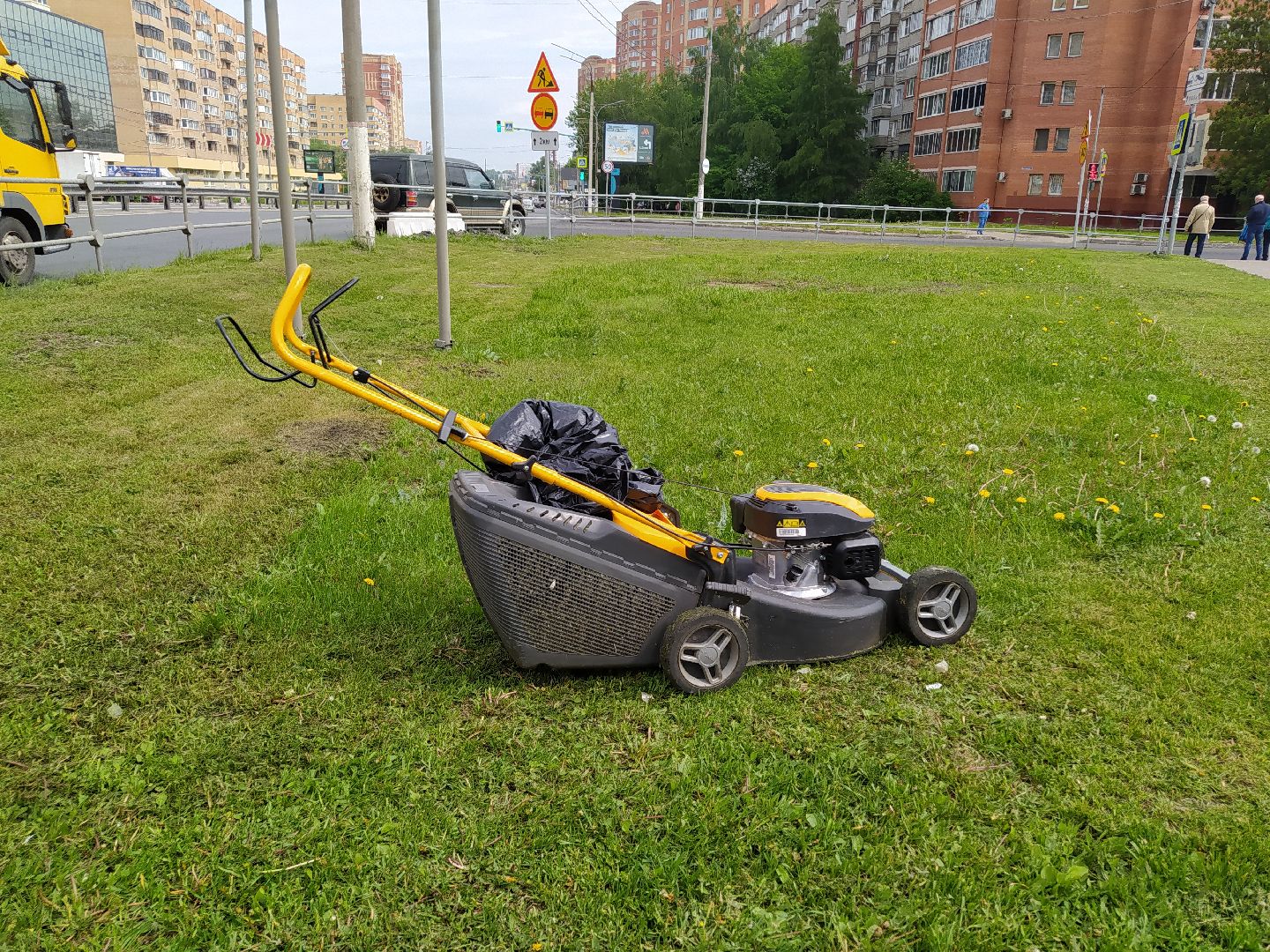 Газон, благоустройство, улица