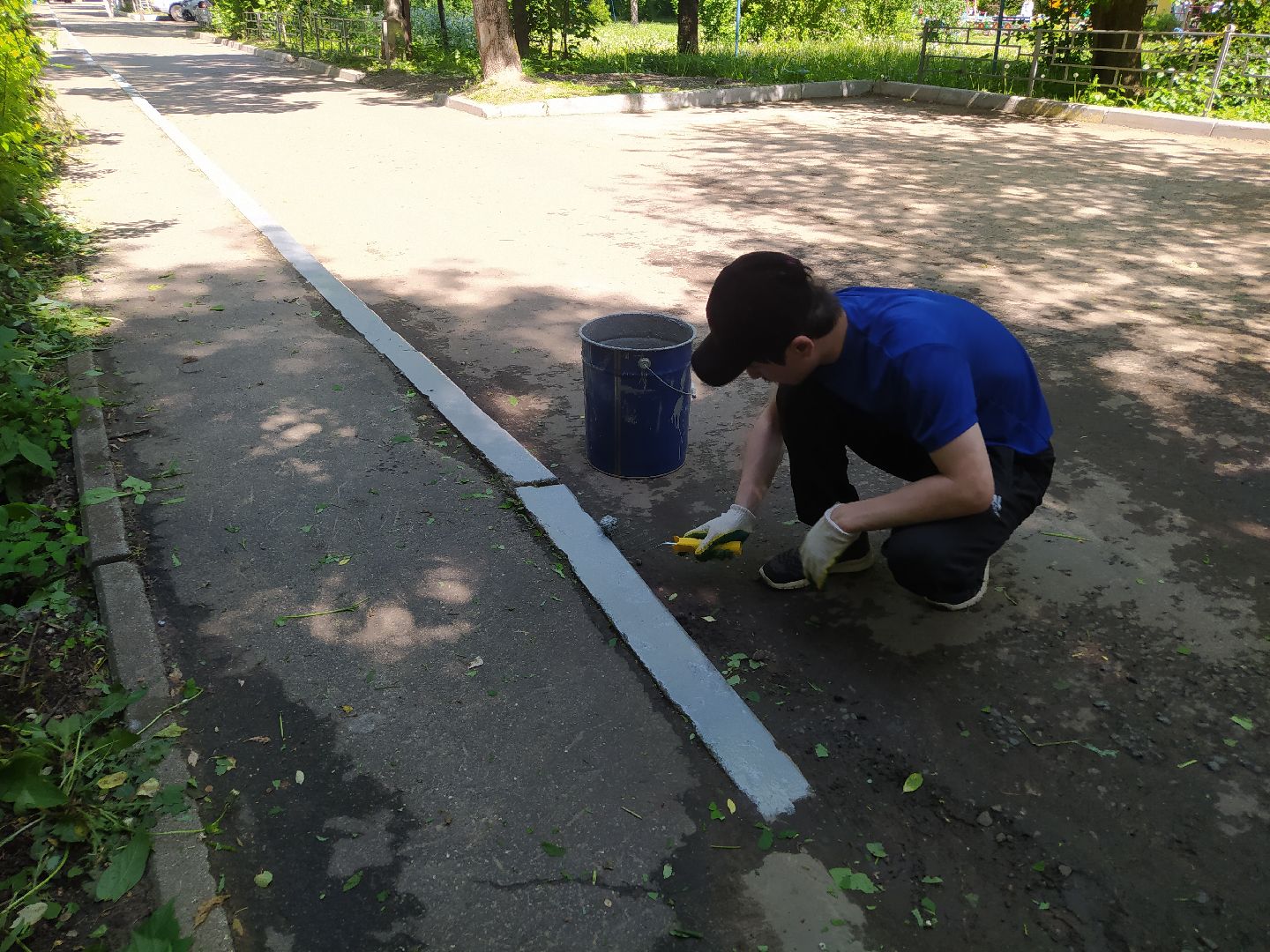 Покраска, бордюр, благоустройство