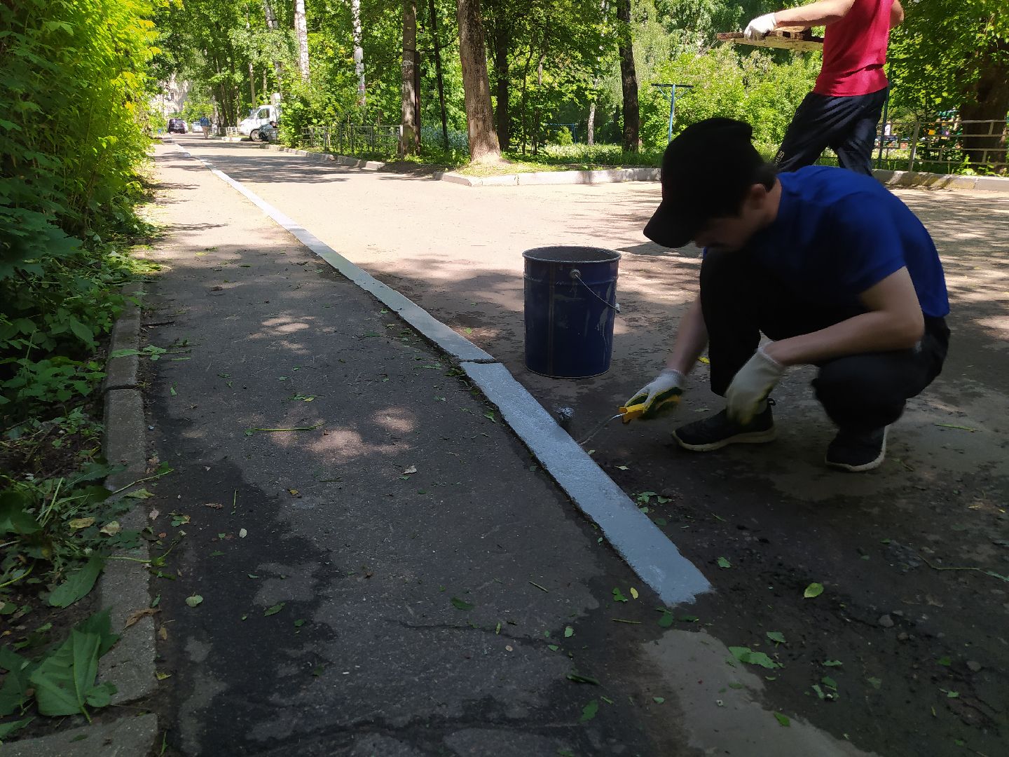 Покраска, бордюр, благоустройство
