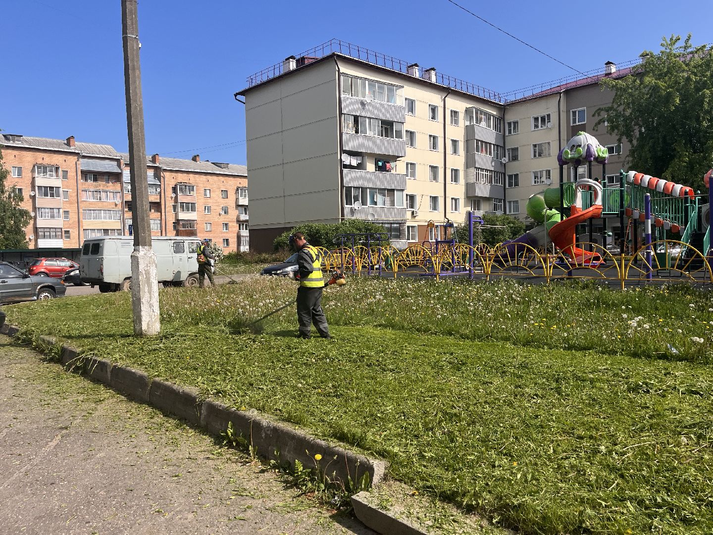 Шаховская, покос травы, мбу