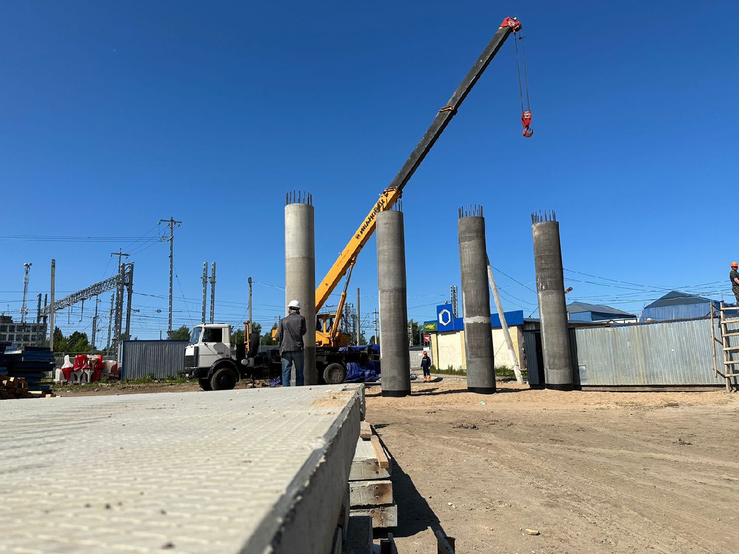 Путепровод, строительство, железная дорога, Апрелевка, МЦД-4