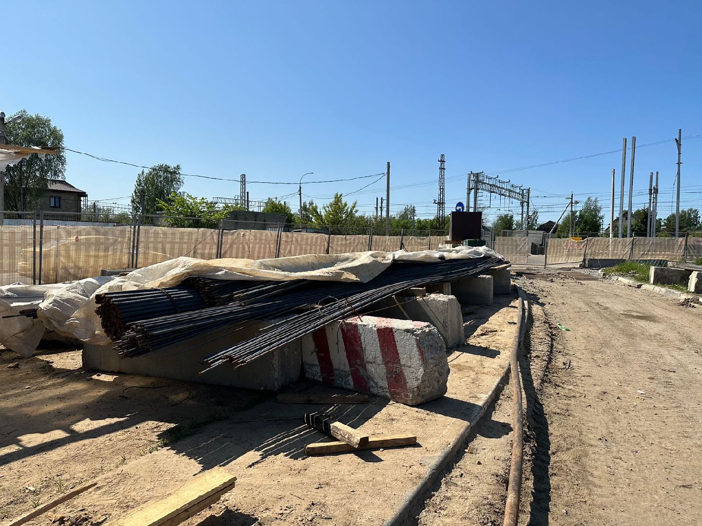 Путепровод, строительство, железная дорога, Апрелевка, МЦД-4