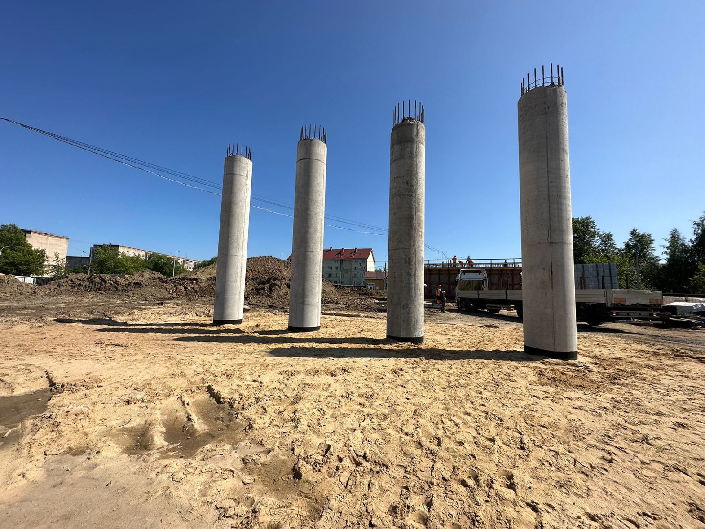 Путепровод, строительство, железная дорога, Апрелевка, МЦД-4