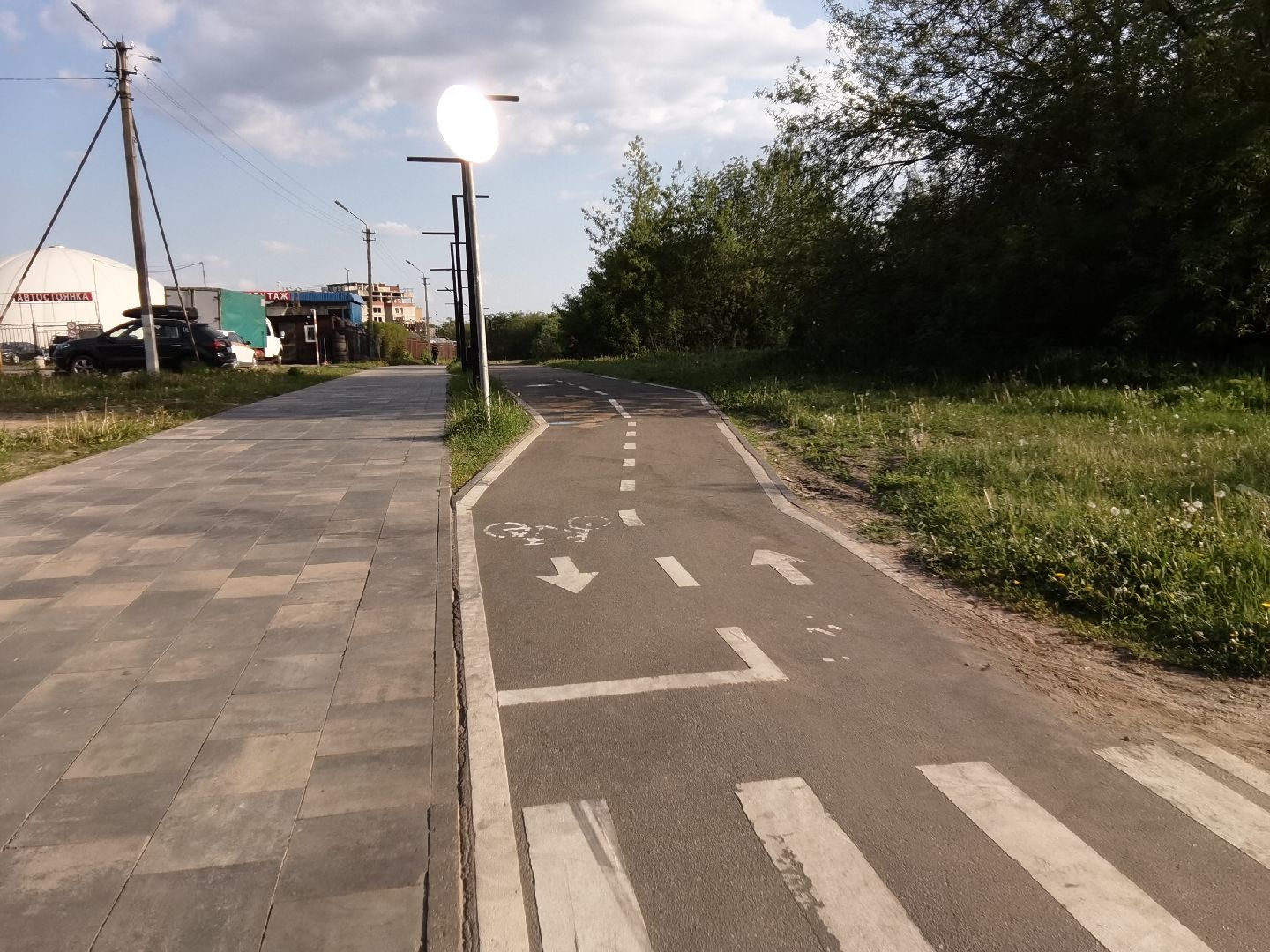 Балашиха, предупреждающие таблички, велосипед, самокат, велодорожки, велопешеходный маршрут