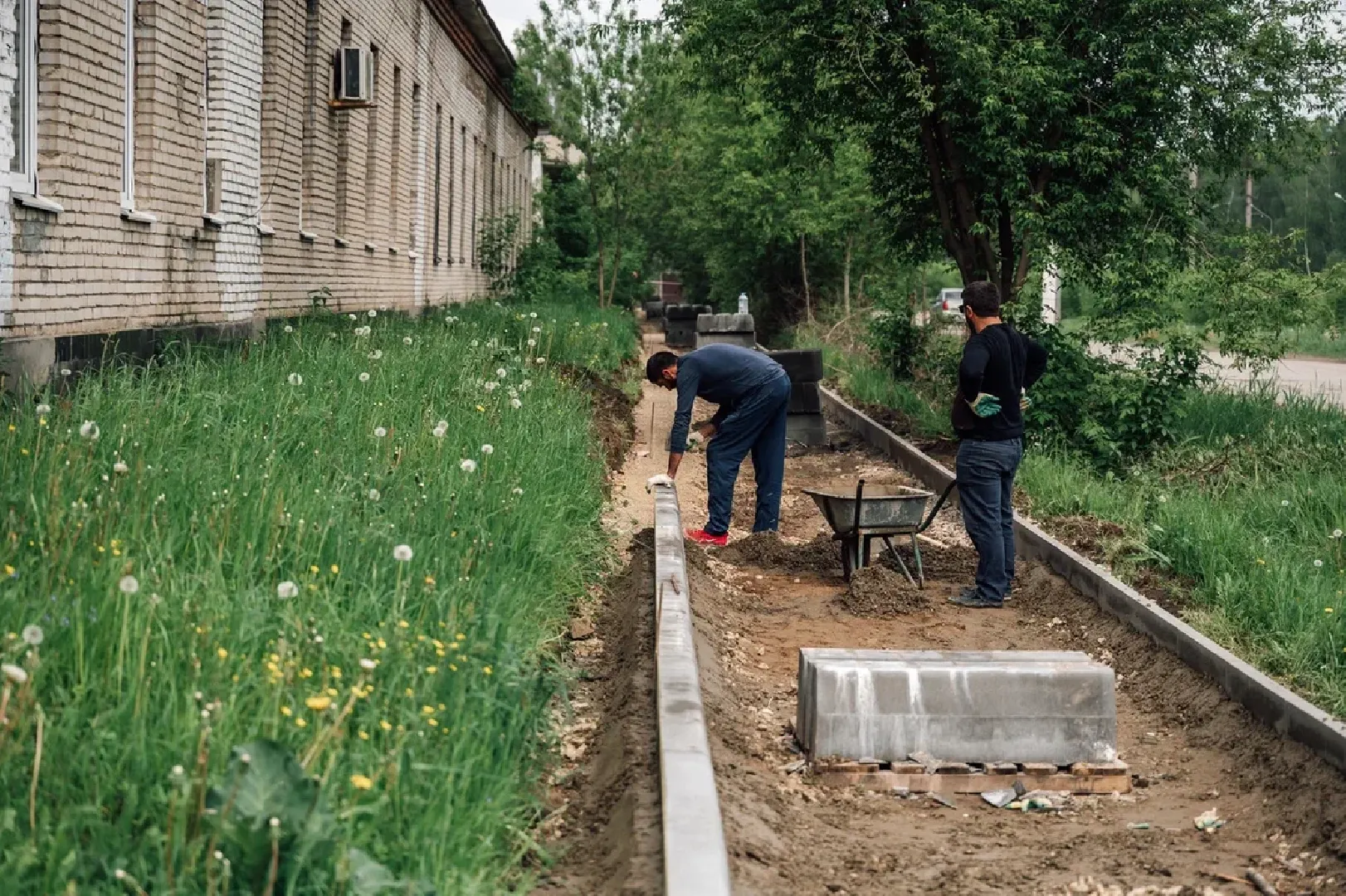 Тротуар, благоустройство, дорога, Щёлково