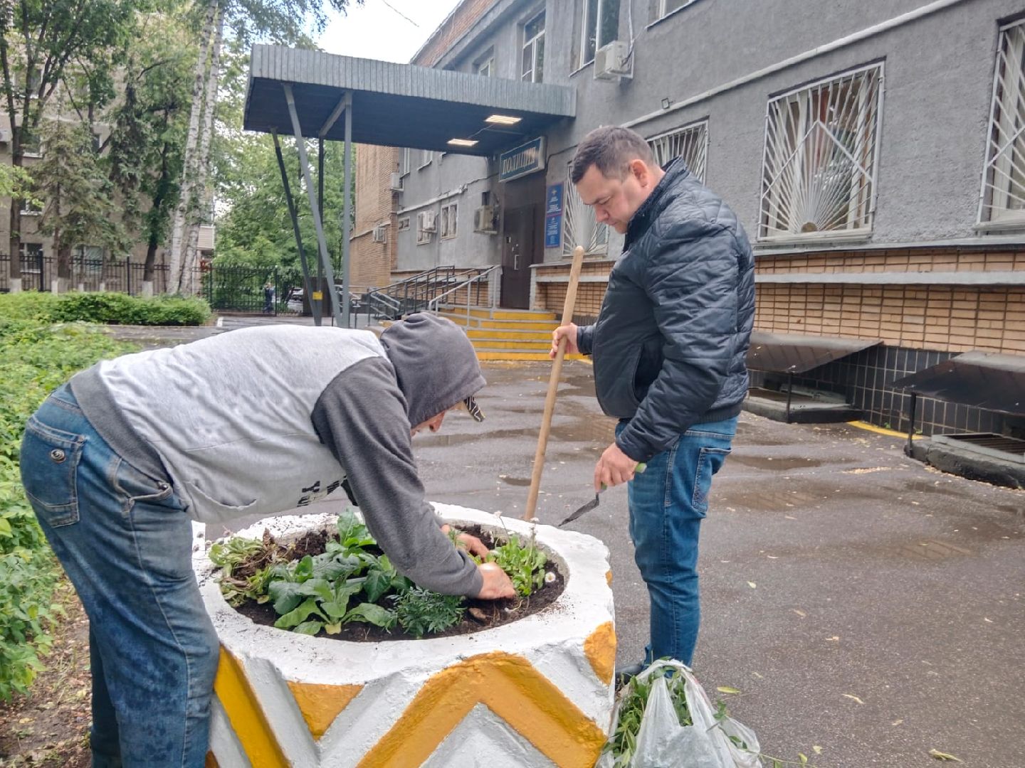 Город-сад, волонтёры, отдел, полиции, цветы