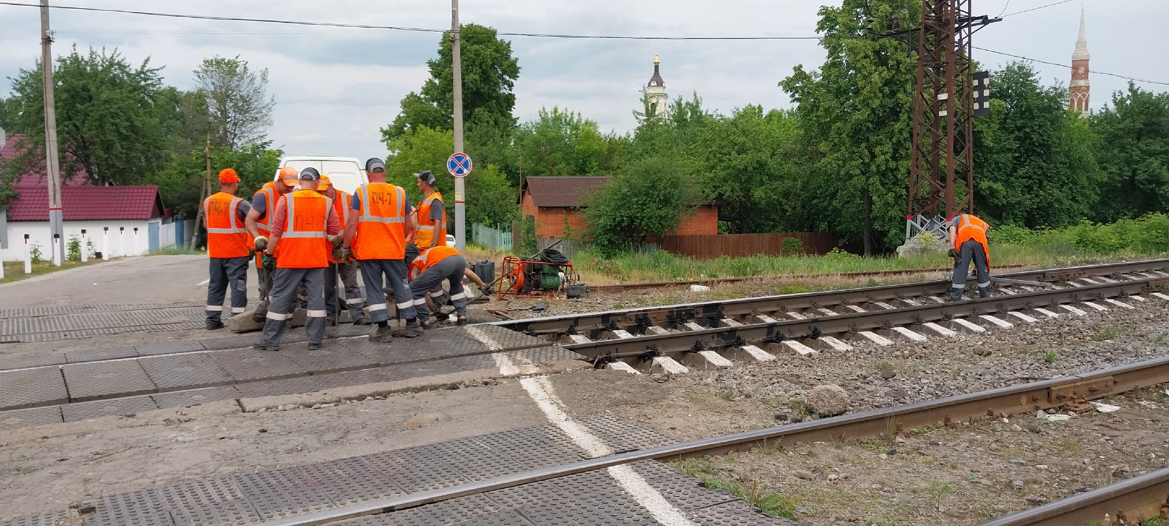 коломна, железнодорожный переезд, ремонт