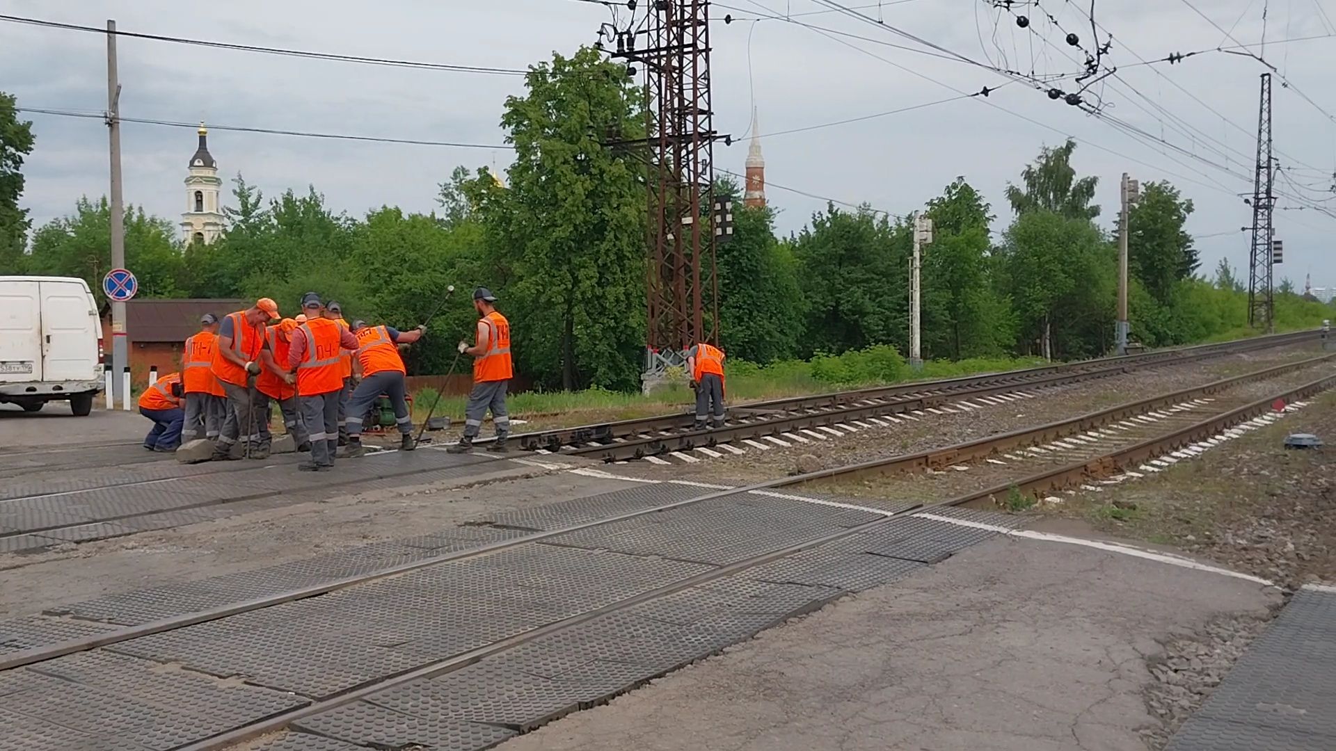 коломна, железнодорожный переезд, ремонт