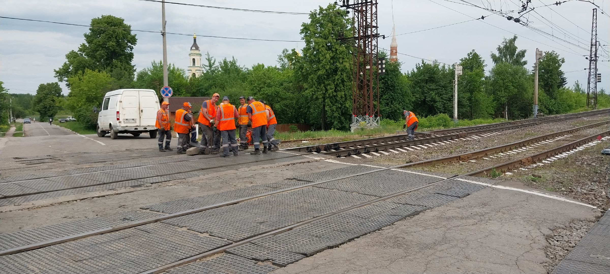коломна, железнодорожный переезд, ремонт