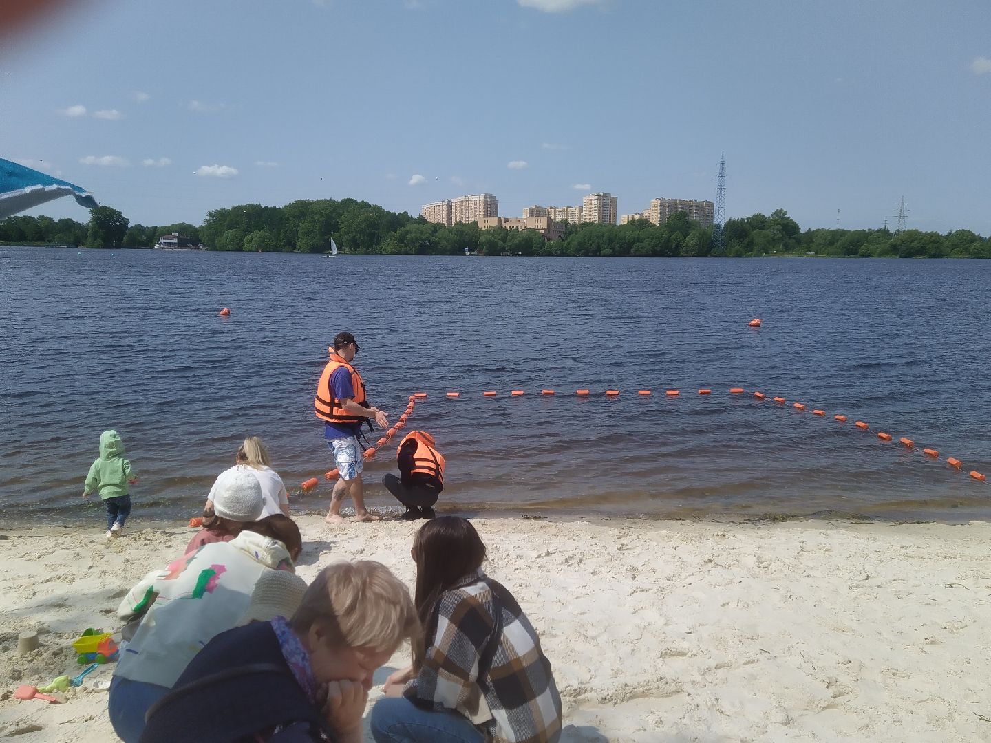 Долгопрудный, пляж, Новые Водники, парк Мысово, парки, буйки, спасатели