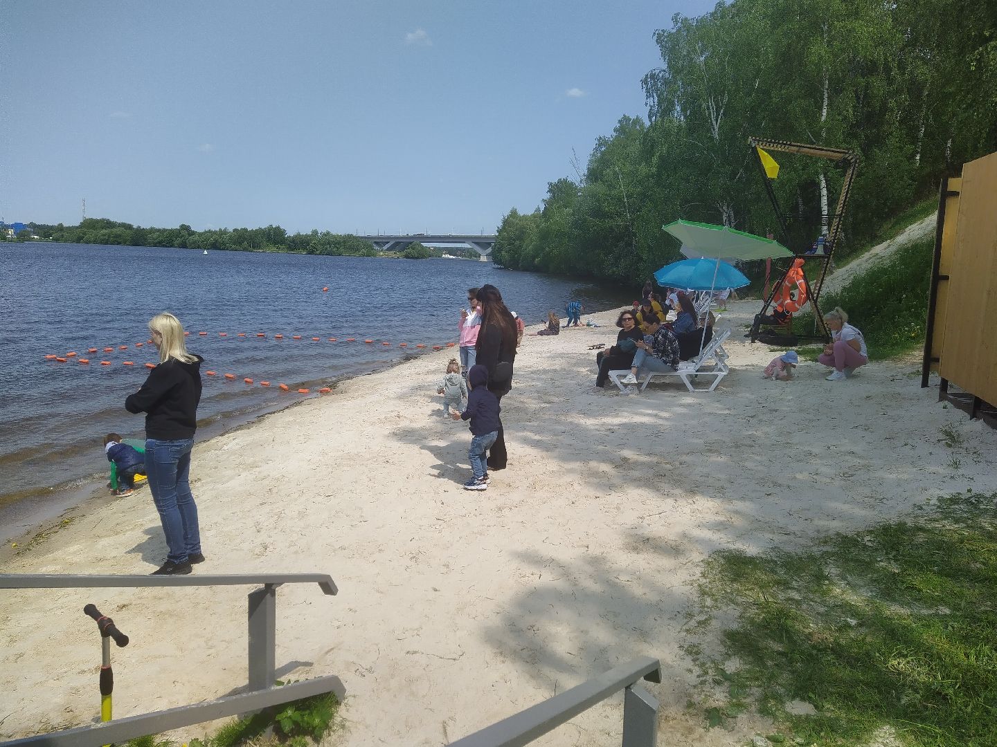 Долгопрудный, пляж, Новые Водники, парк Мысово, парки, буйки, спасатели