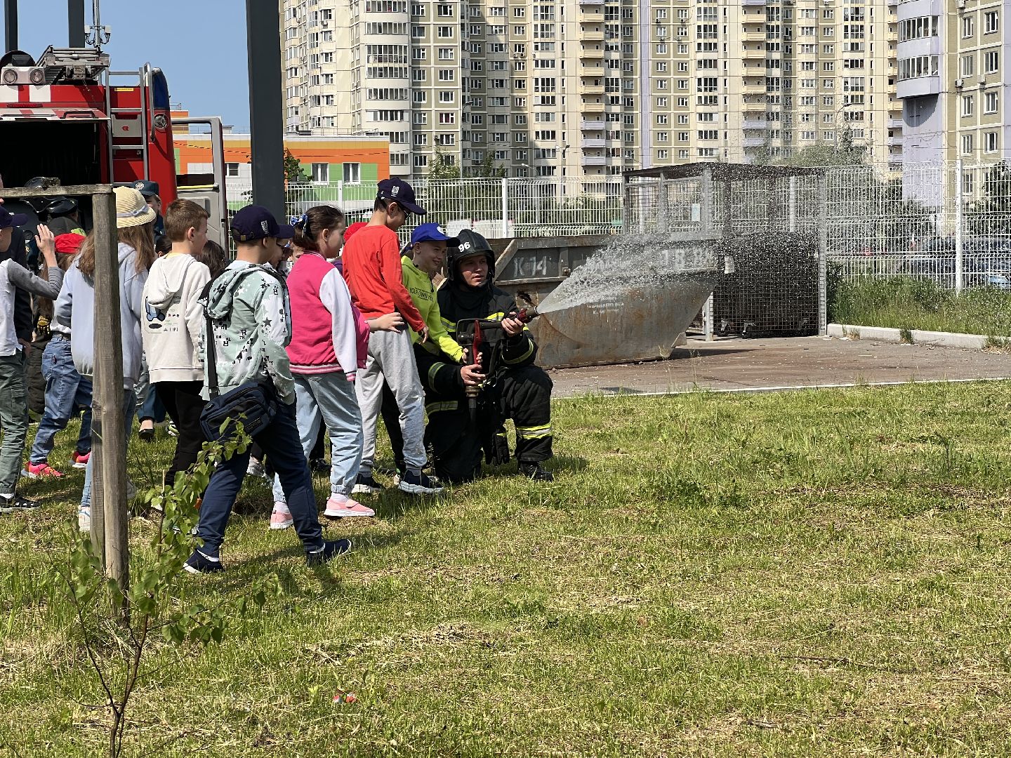 Химки, школьный лагерь, пожарные, МЧС, противопожарная безопасность