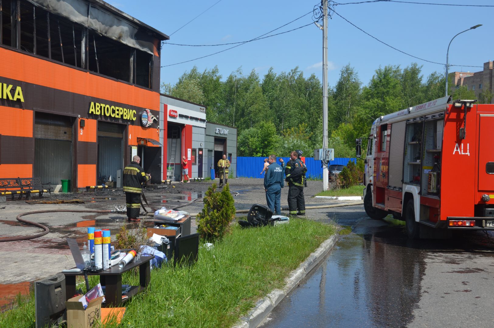 Шатура, ЧП, пожар, сгорел автосервис.