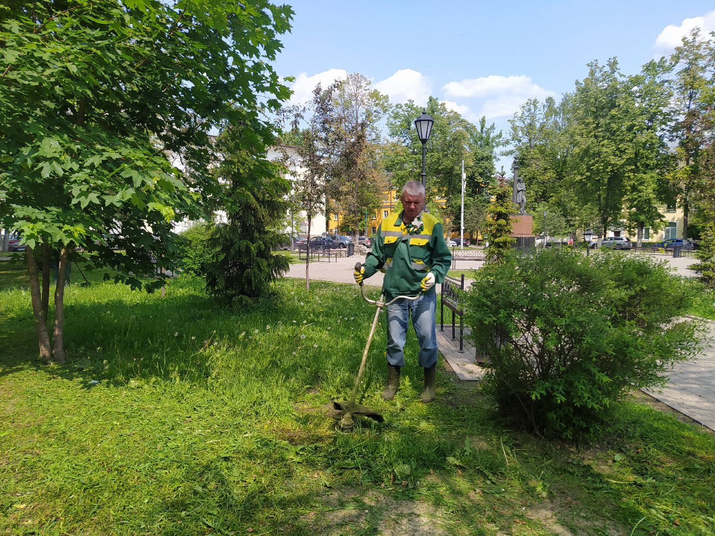 Газон, благоустройство, город