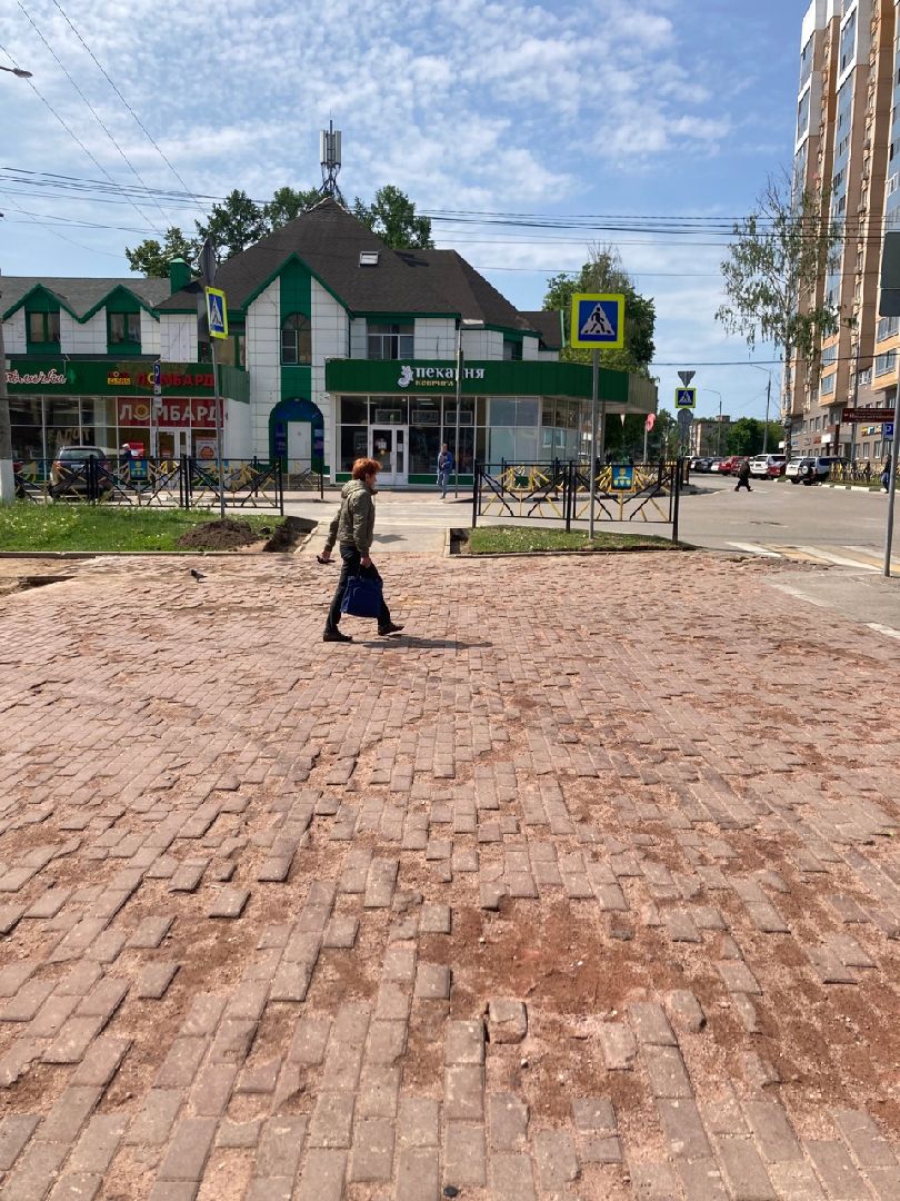 Солнечногорск, благоустройство, улица Дзержинского, Бастилия, замена плитки