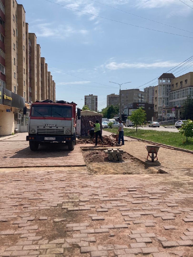 Солнечногорск, благоустройство, улица Дзержинского, Бастилия, замена плитки