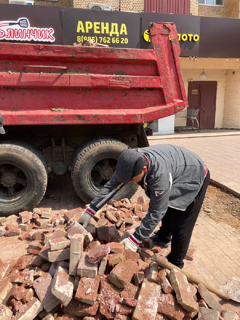 Солнечногорск, благоустройство, улица Дзержинского, Бастилия, замена плитки