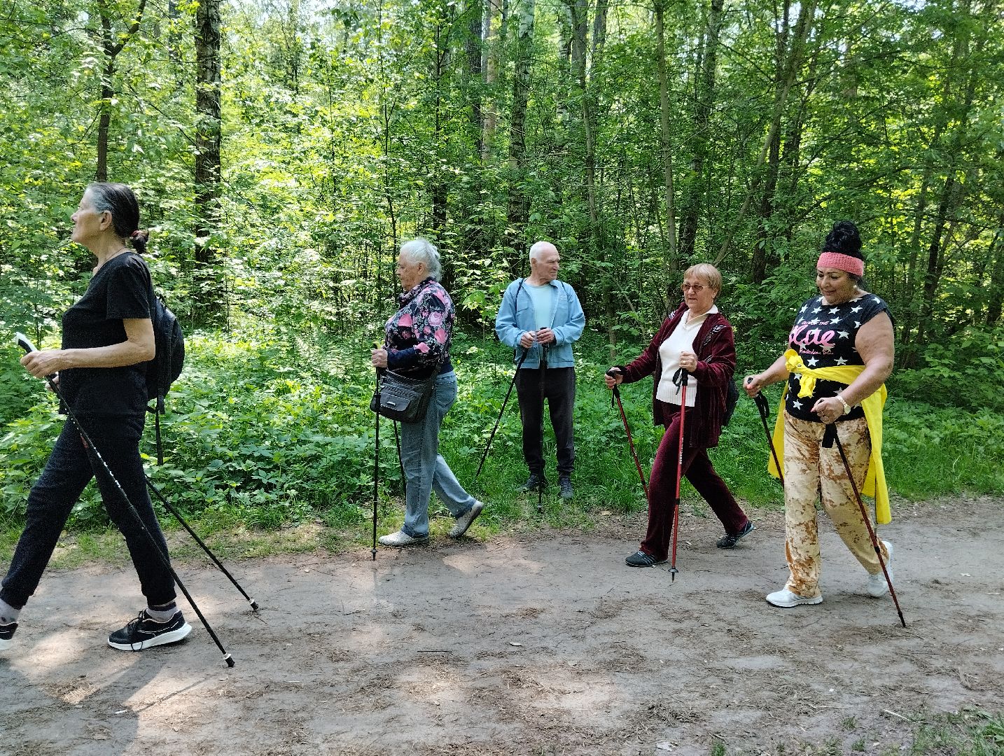 Скандинавская ходьба, спорт, Глуховский парк, Ногинск, Богородский городской округ