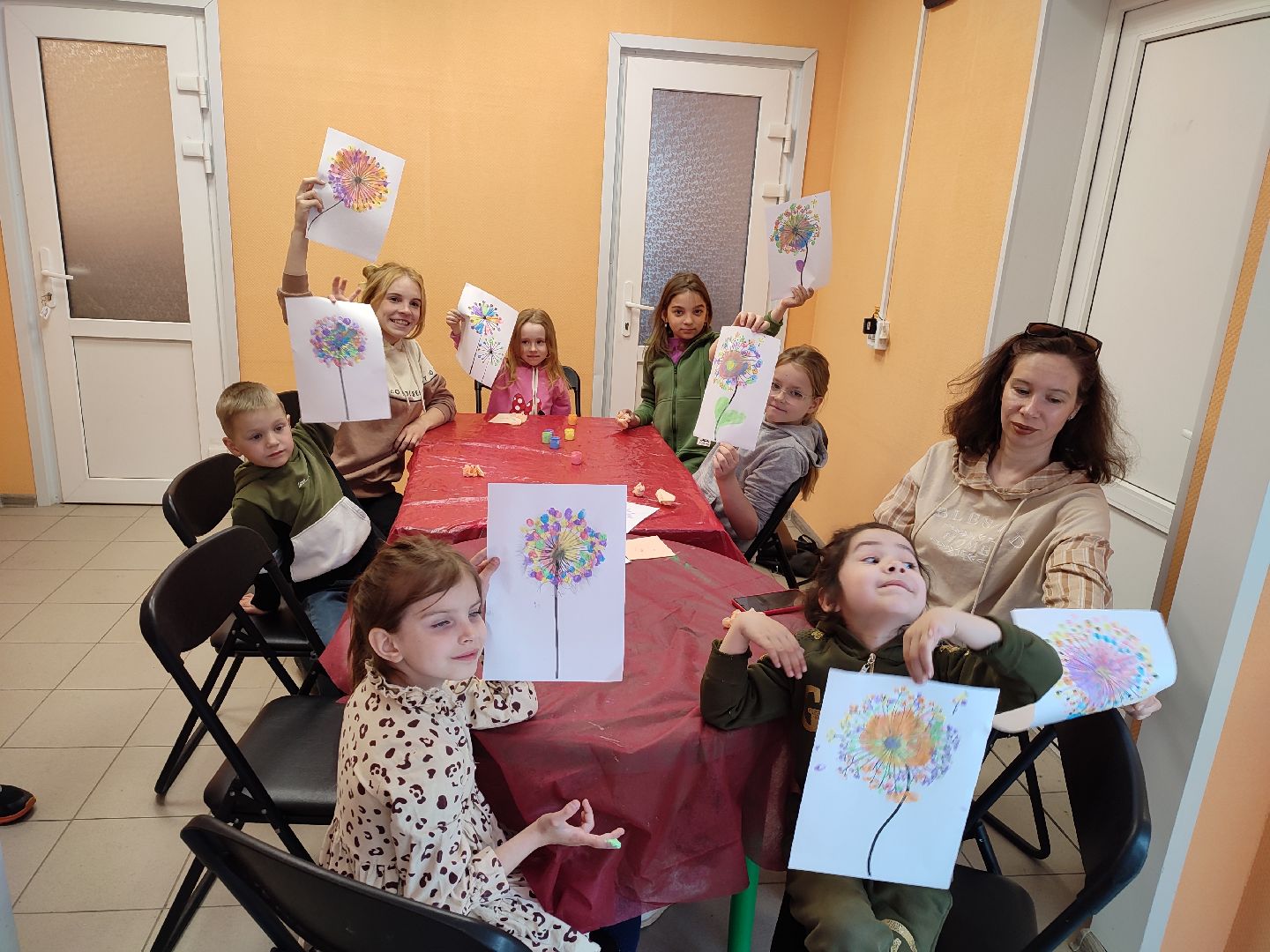 #мастеркласс, #талдом, #паркпобеды, #рисование, #пальчиковыекраски, #одуванчики