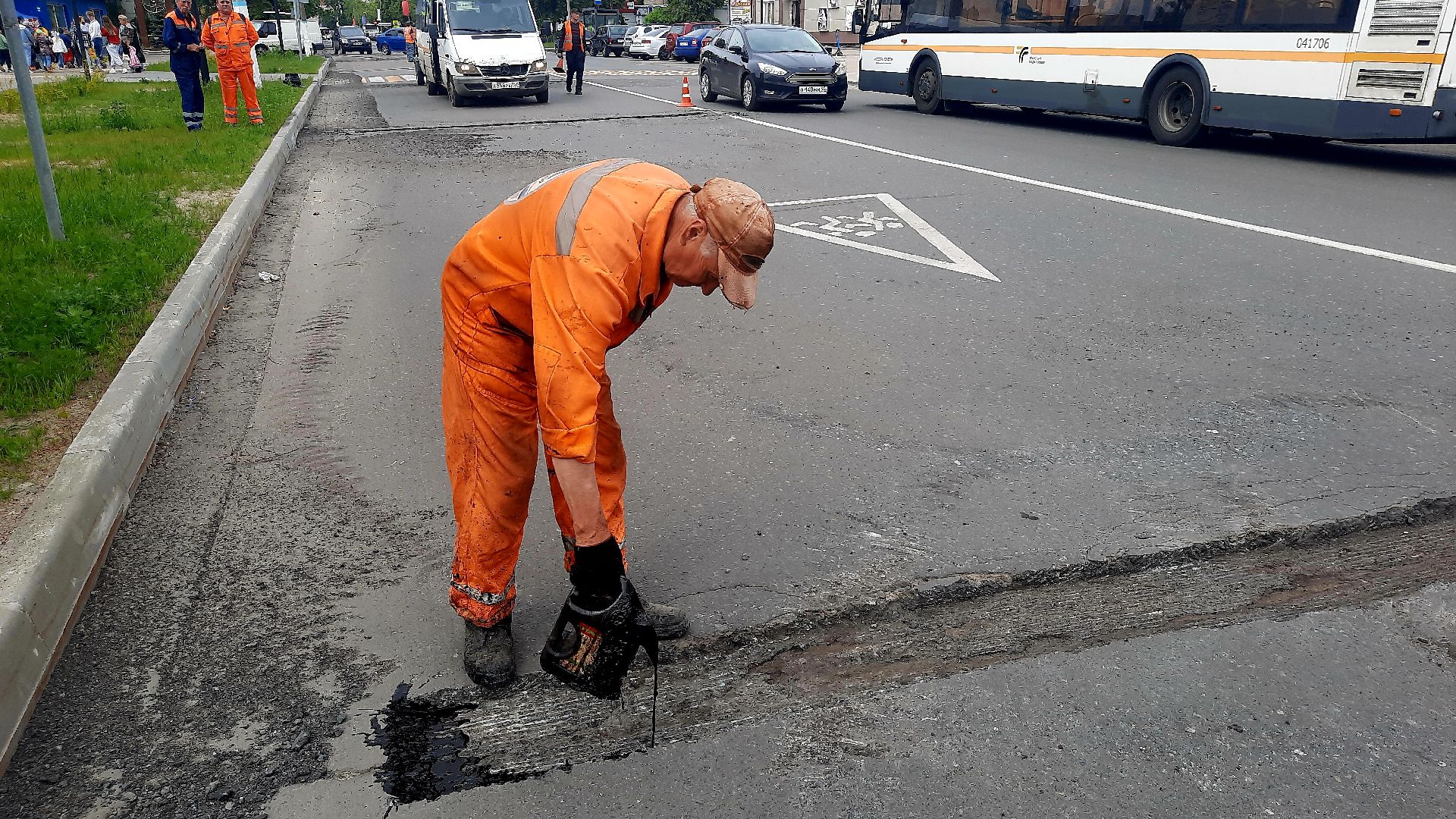 Шатурский автодор, Шатура, ремонт дороги. пр. Ильича