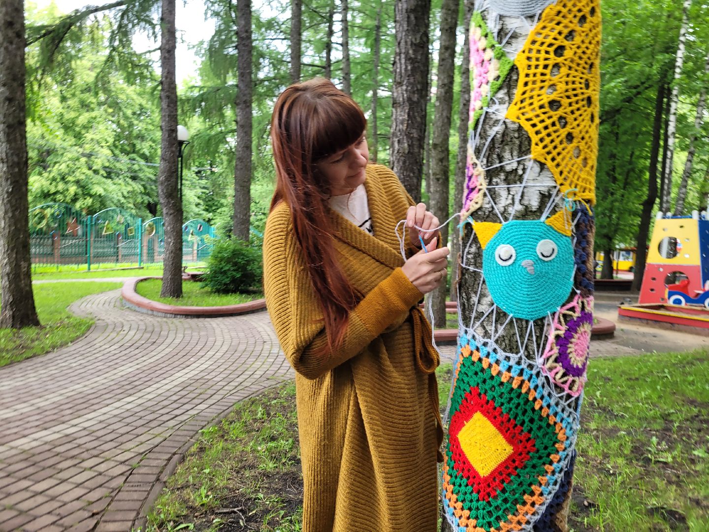 общество; творчество; парки подмосковья; вязание