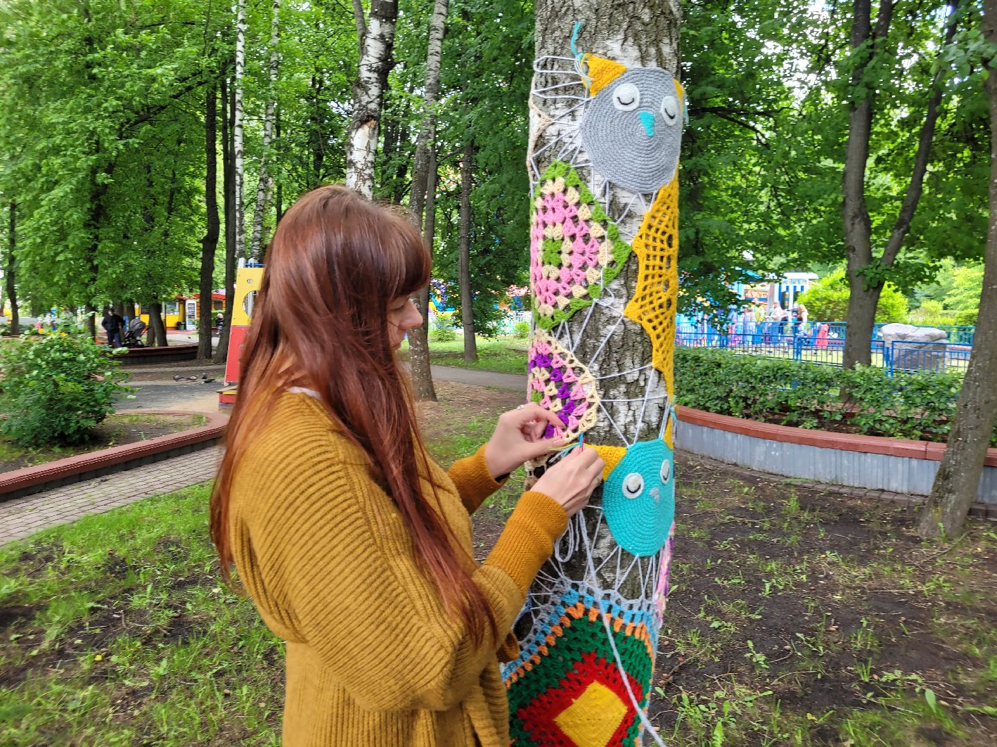 общество; творчество; парки подмосковья; вязание