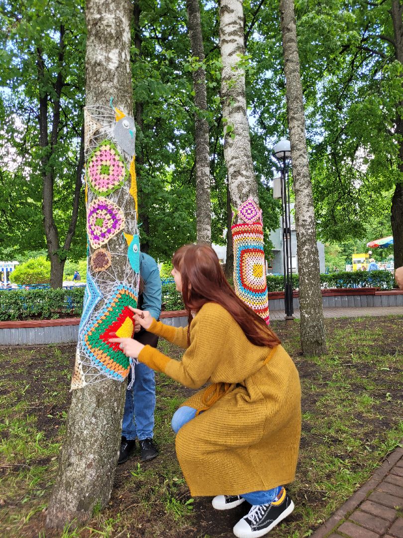 общество; творчество; парки подмосковья; вязание
