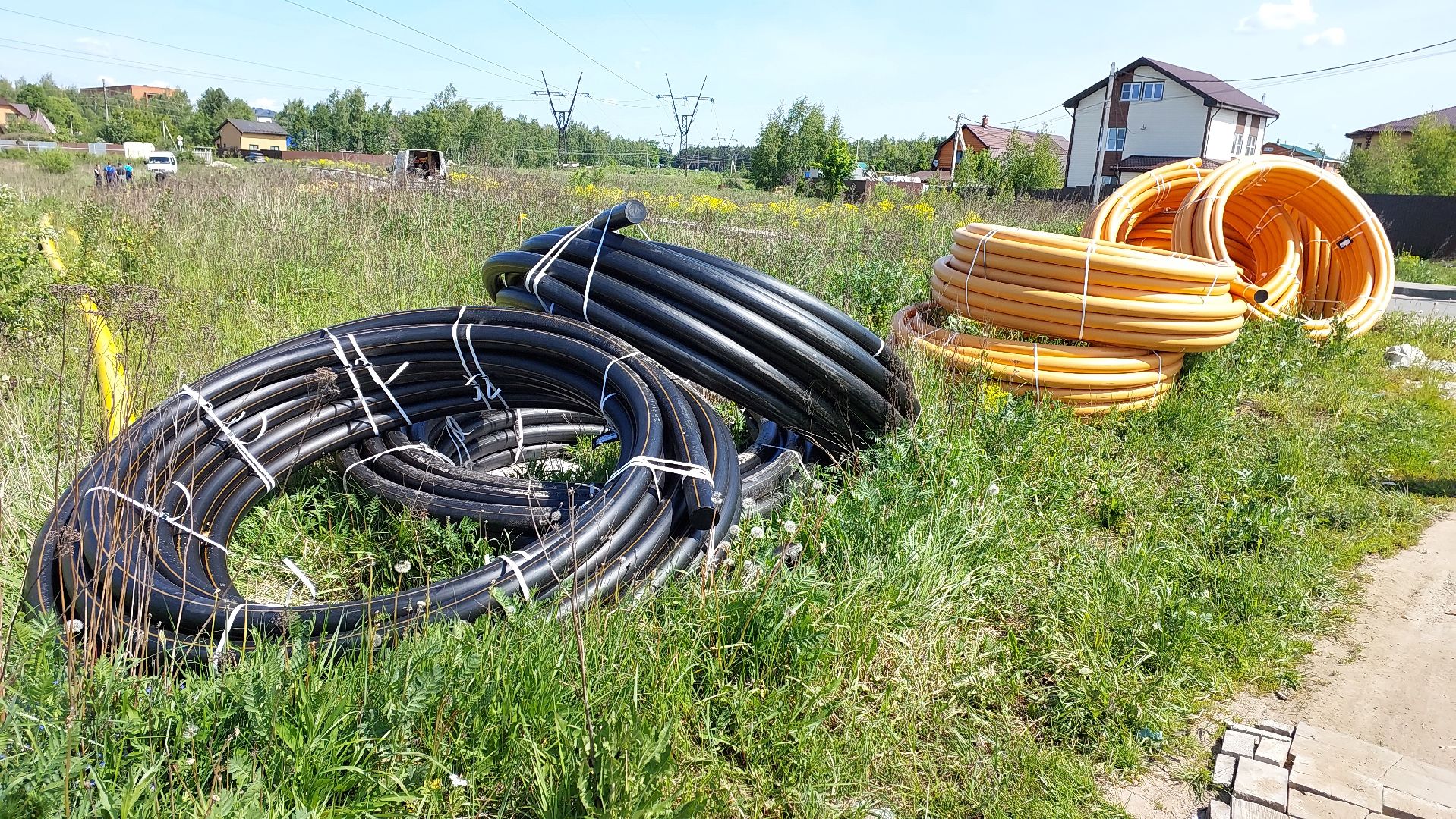 серпухов, деревня московка, газ, газопровод, прокладка газопровода, трубы,