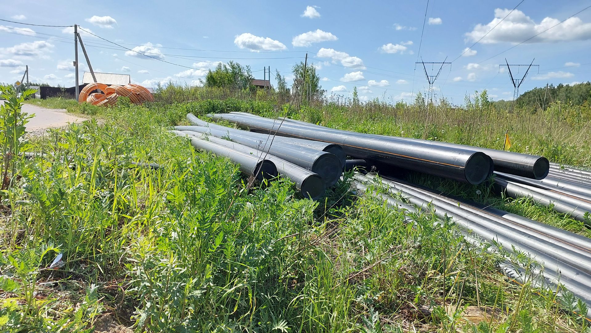 серпухов, деревня московка, газ, газопровод, прокладка газопровода, трубы,