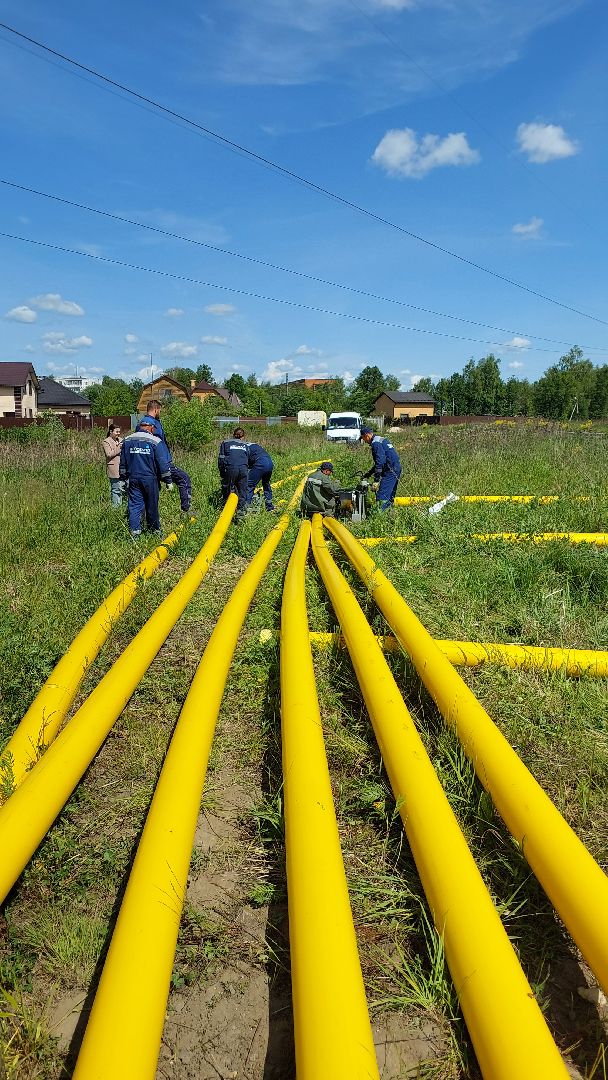 серпухов, деревня московка, газ, газопровод, прокладка газопровода, трубы,