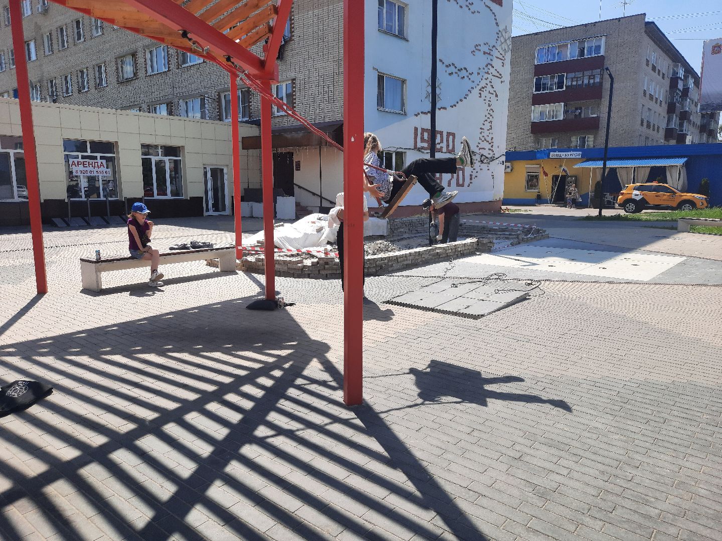 Шатура, Бульвар Мира, ремонт фонтана