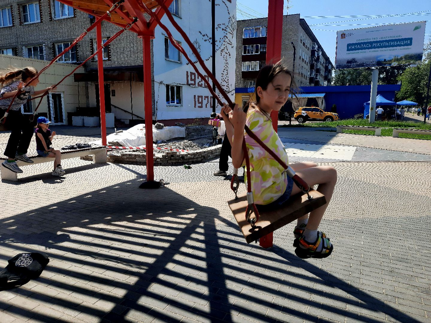 Шатура, Бульвар Мира, ремонт фонтана