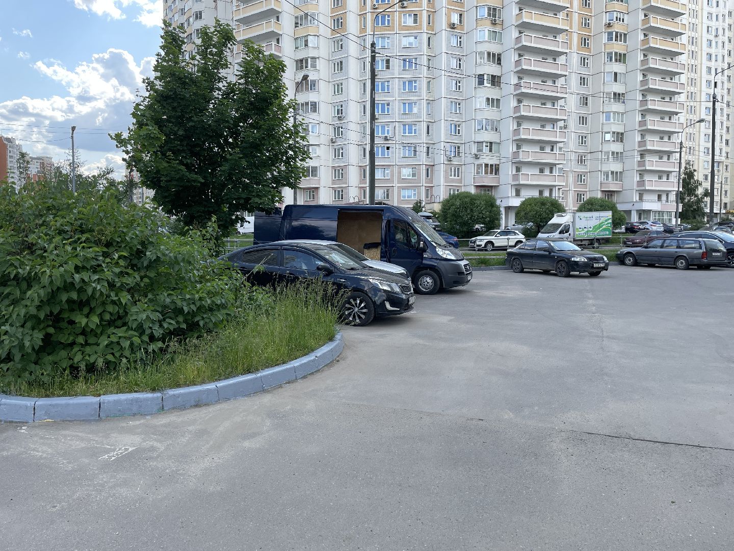 Бордюры, окраска, серый, Люберцы