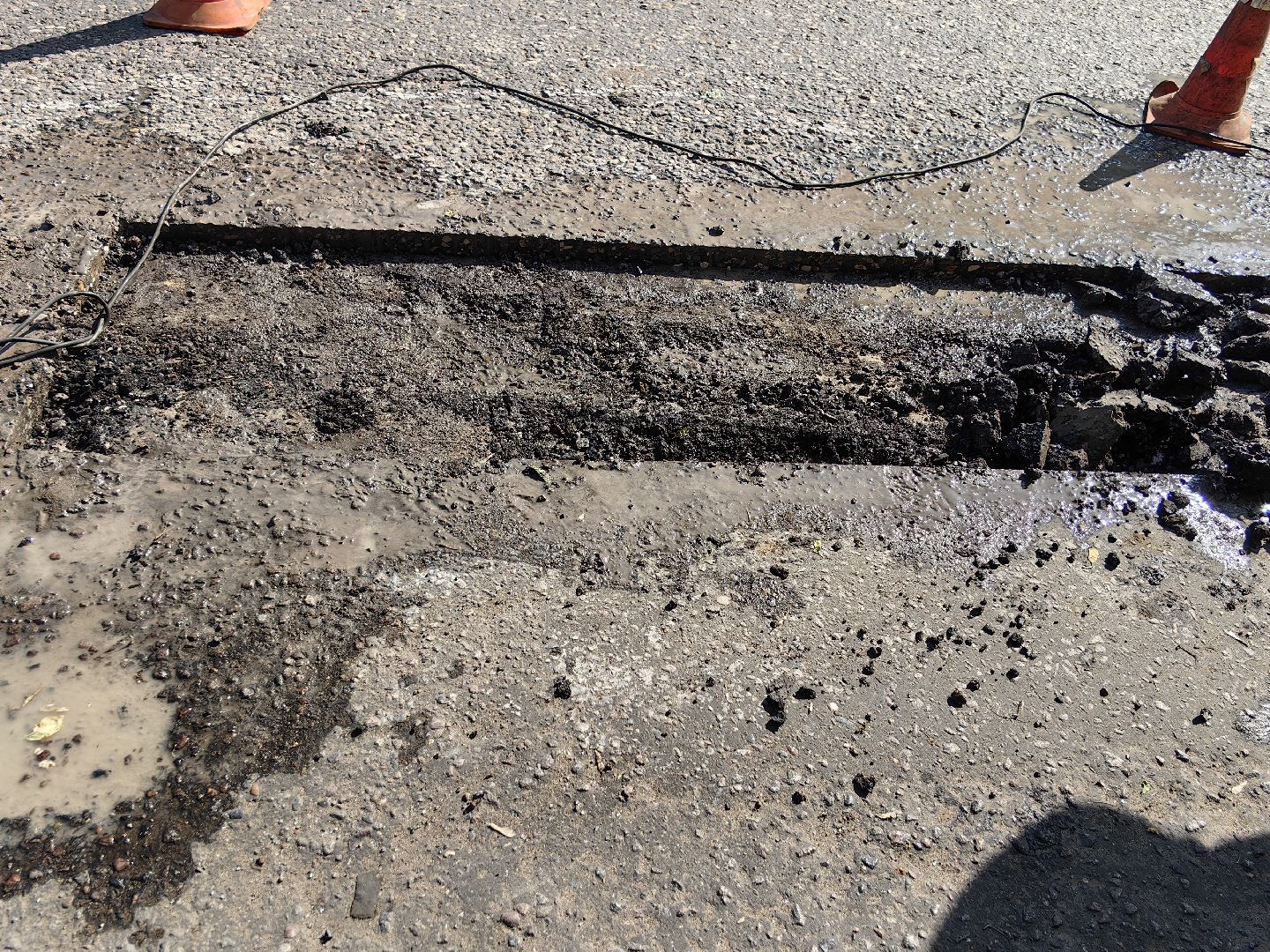 Ремонт, яма, асфальт, дорога