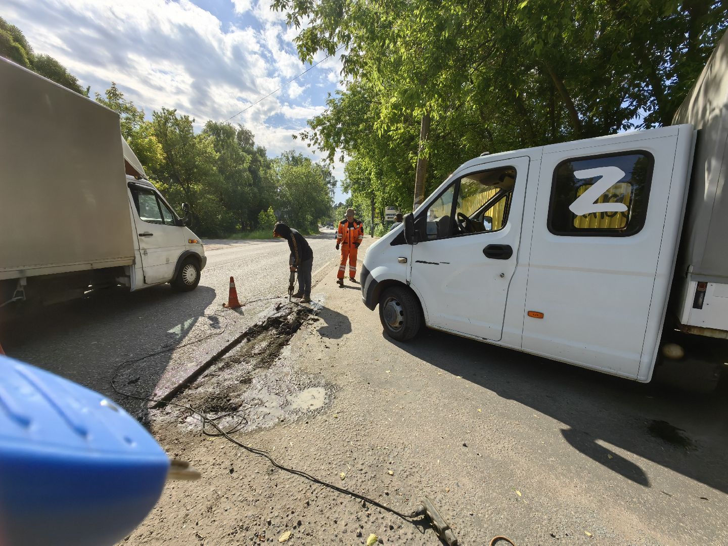 Ремонт, яма, асфальт, дорога
