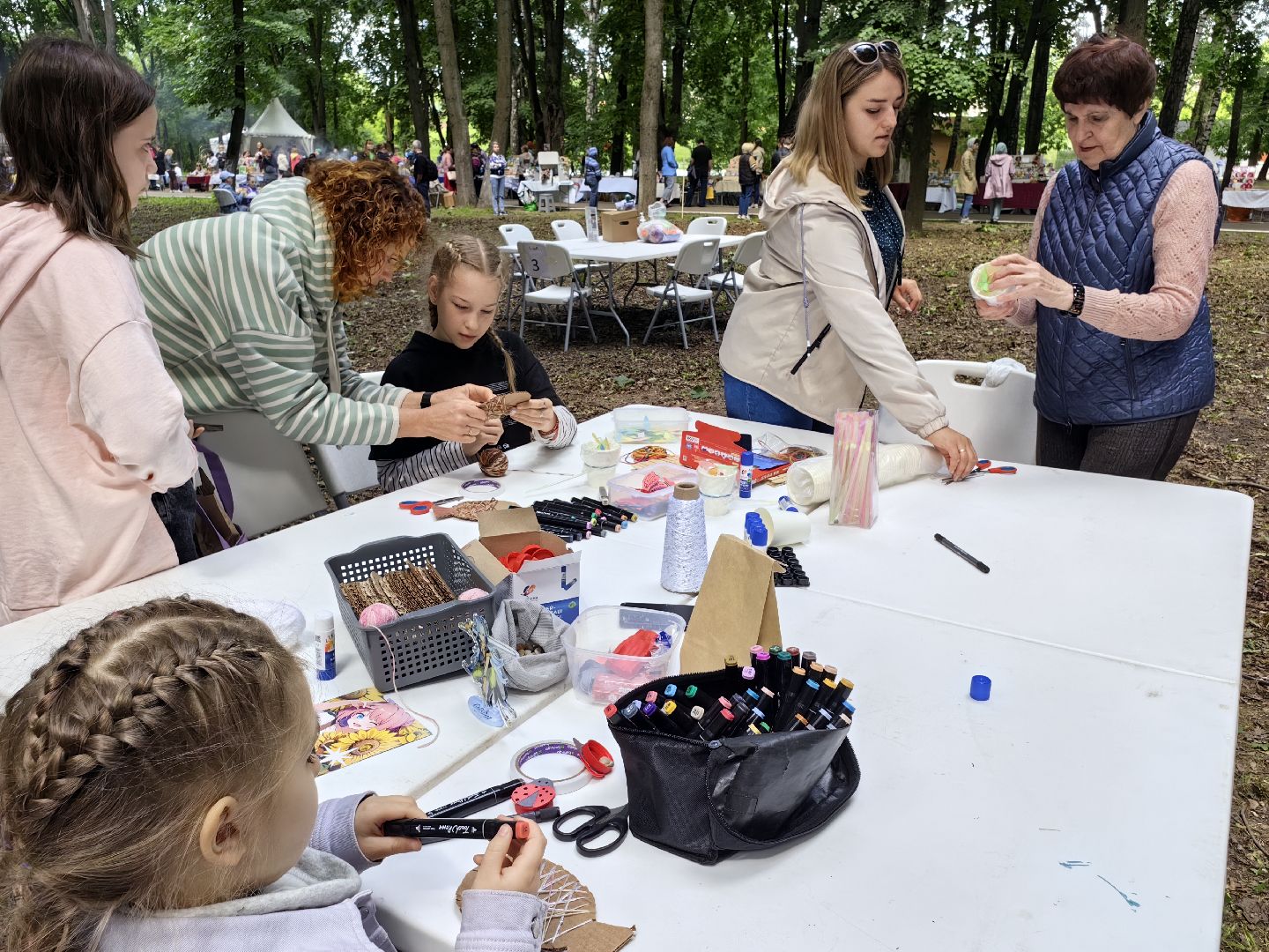 Мастер-класс, дети, рисование, парк, лето