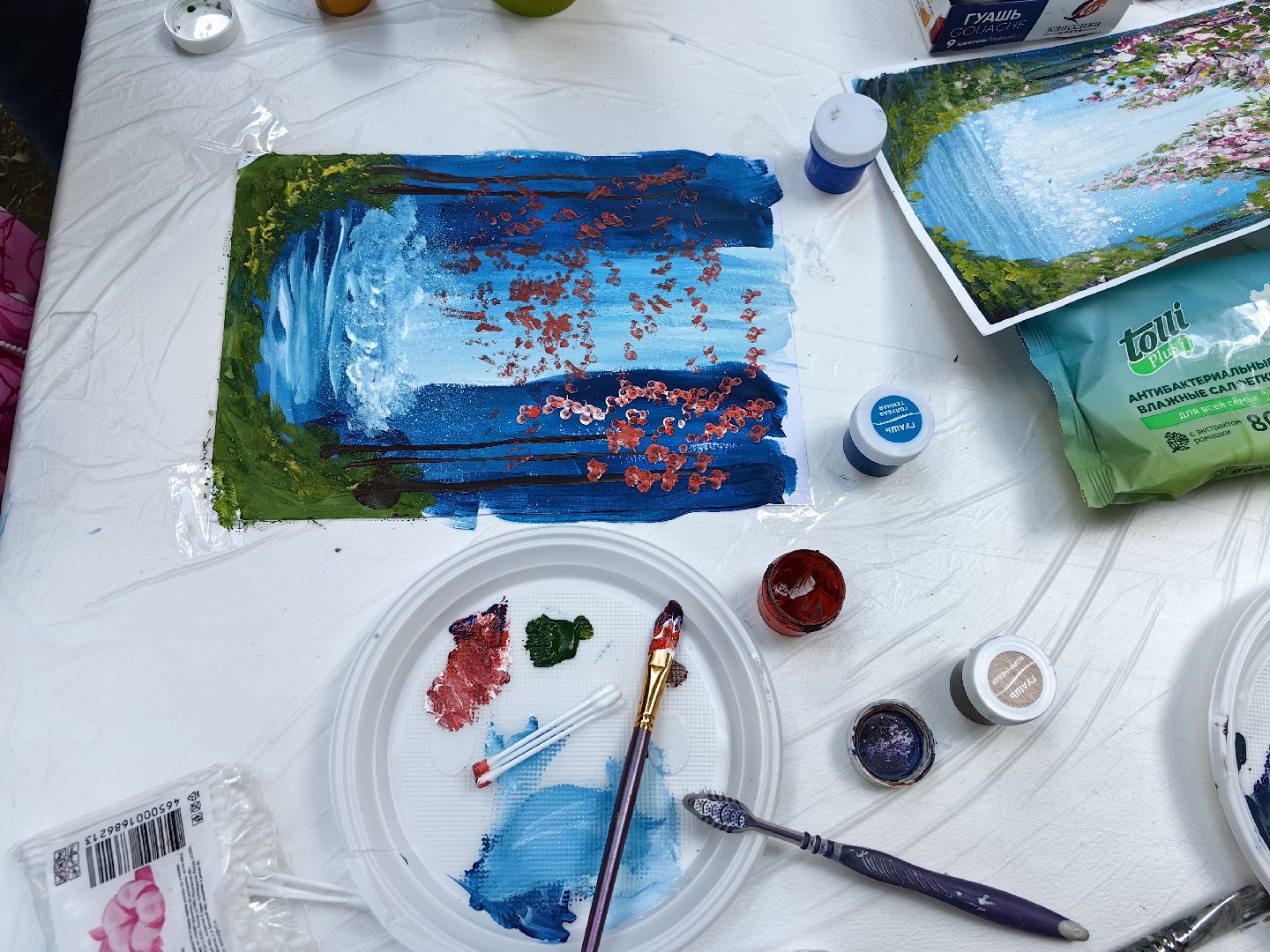 Мастер-класс, дети, рисование, парк, лето