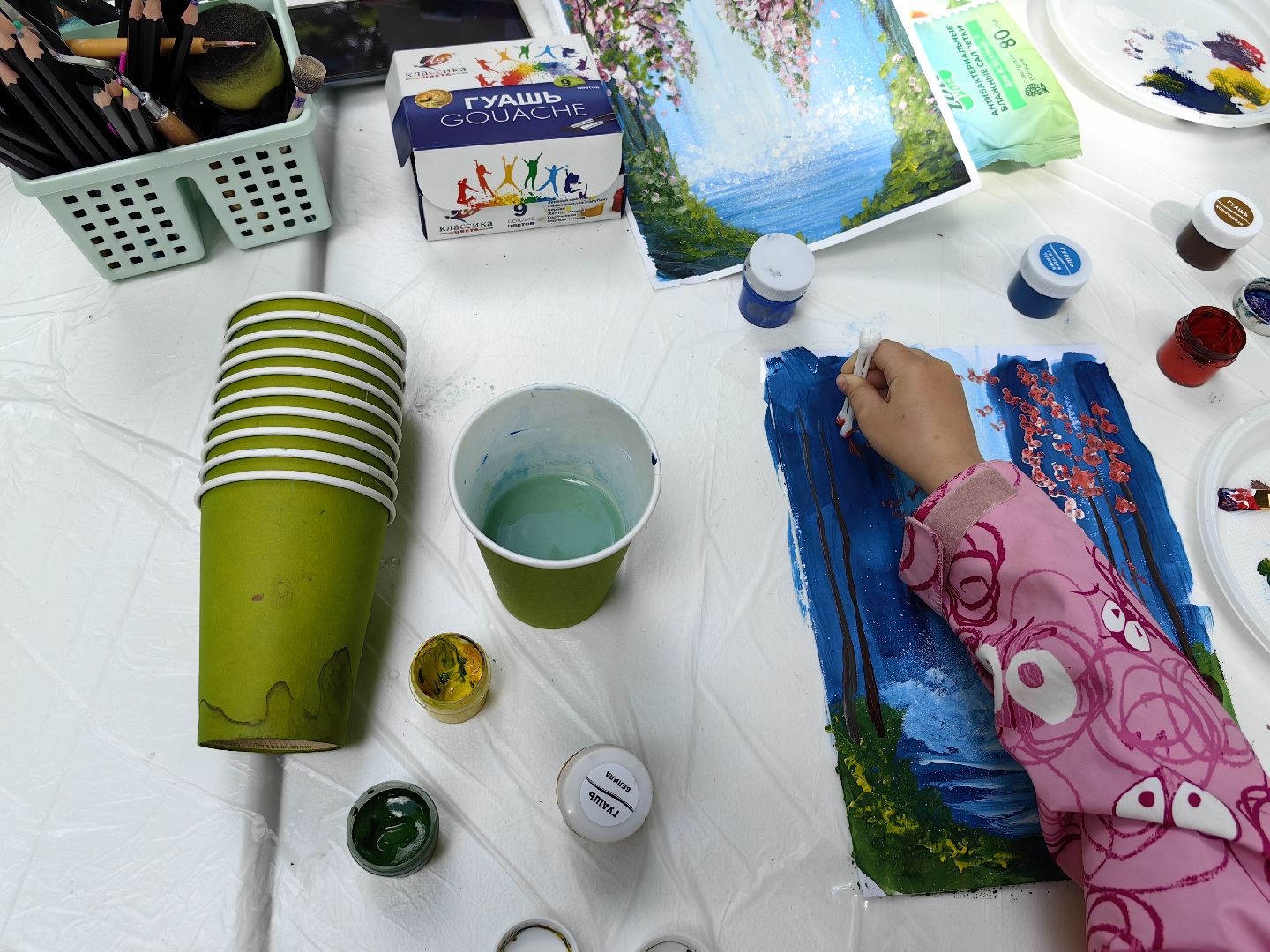 Мастер-класс, дети, рисование, парк, лето