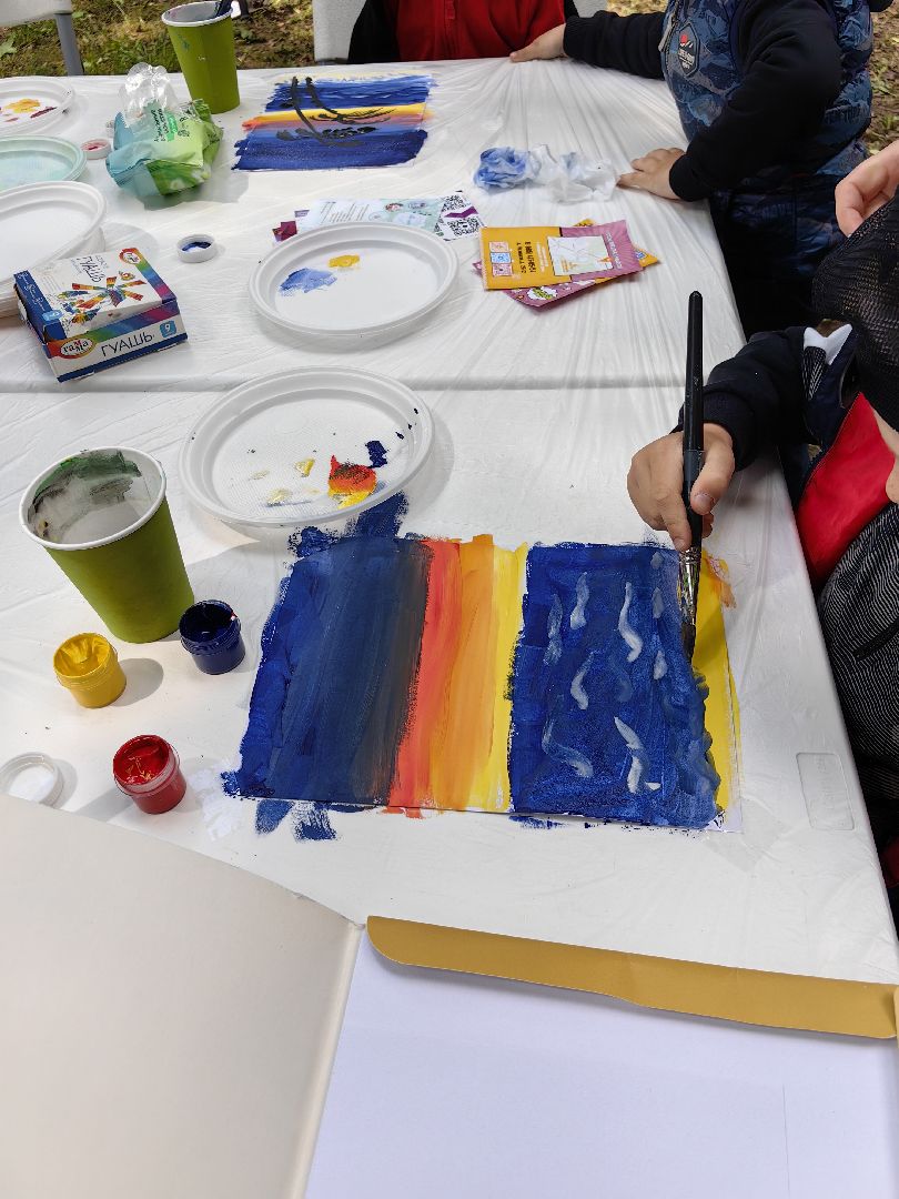 Мастер-класс, дети, рисование, парк, лето