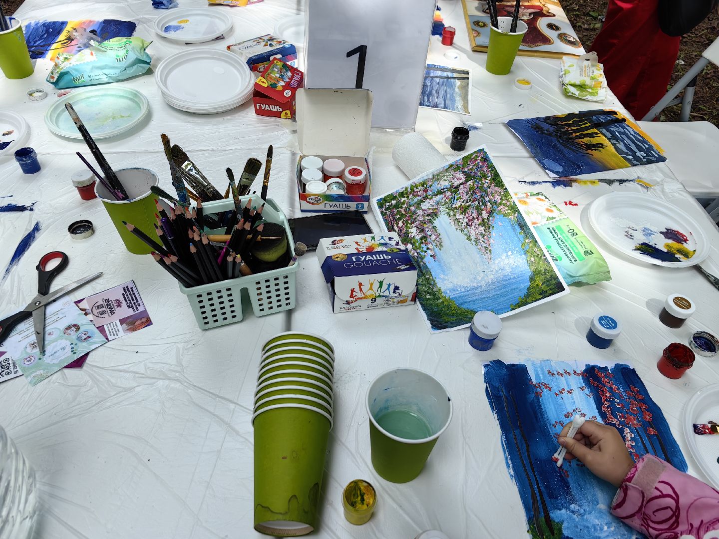 Мастер-класс, дети, рисование, парк, лето