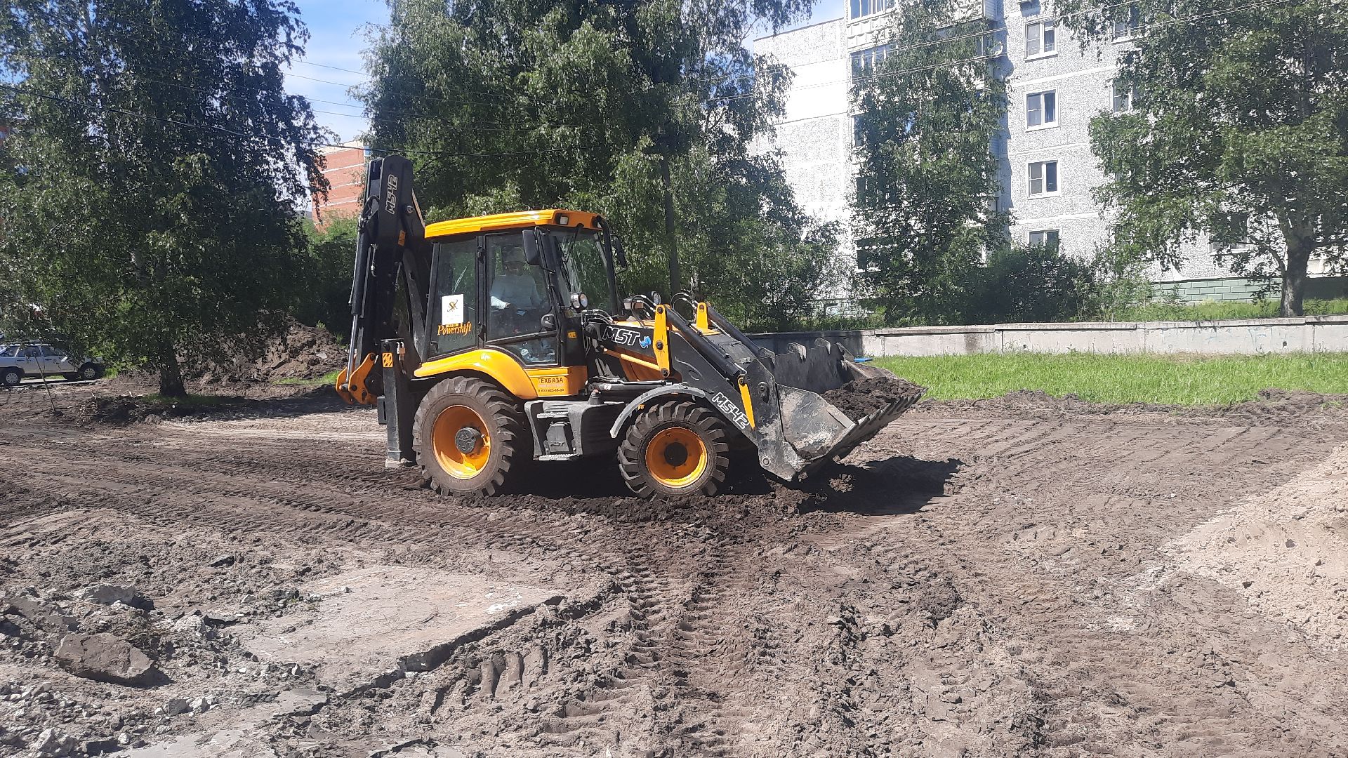 ремонт двора, тротуар, Шатура