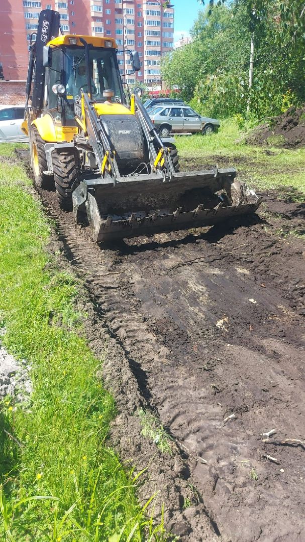 ремонт двора, тротуар, Шатура