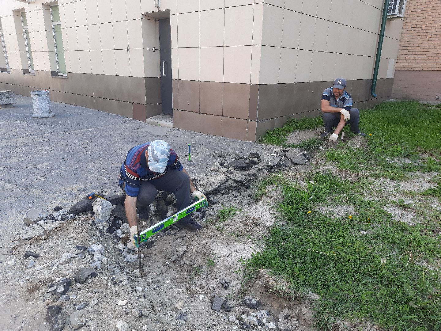 ремонт двора, тротуар, Шатура