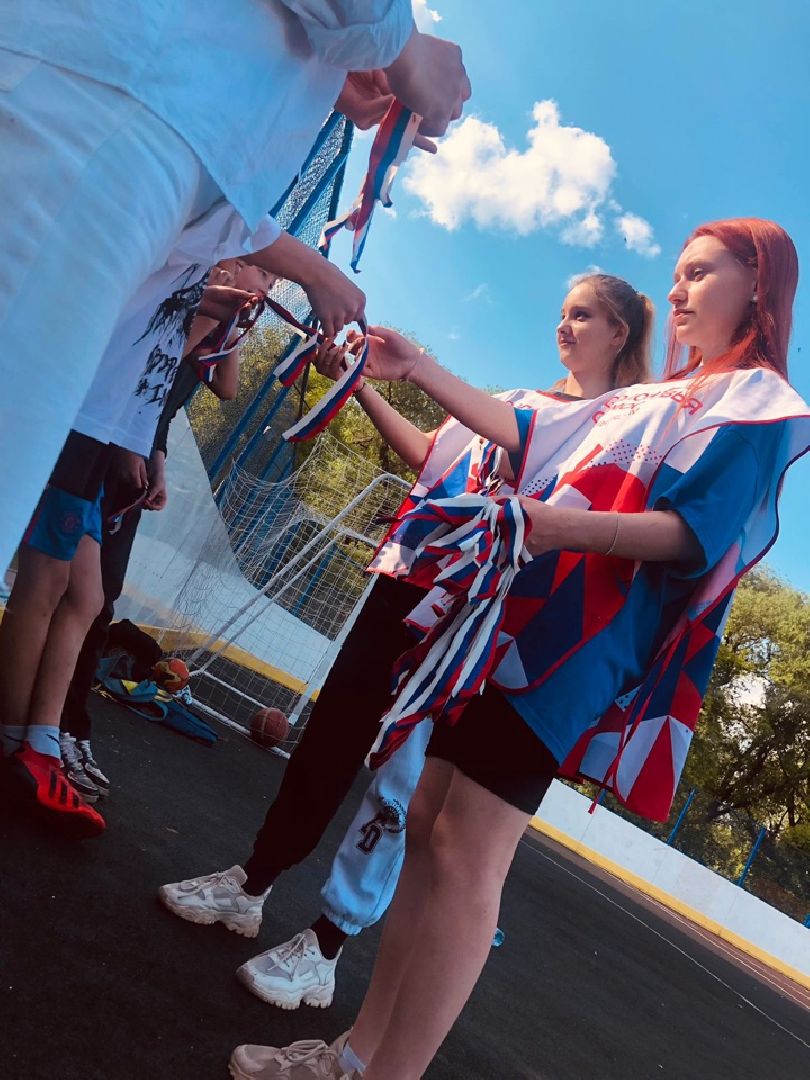 Домодедово, День России, Российский триколор, акция, ленточка